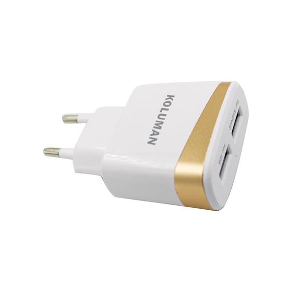 شارژر دیواری کولومن مدل KC-H100 به همراه کابل microUSB Dual-USB Wall Charger